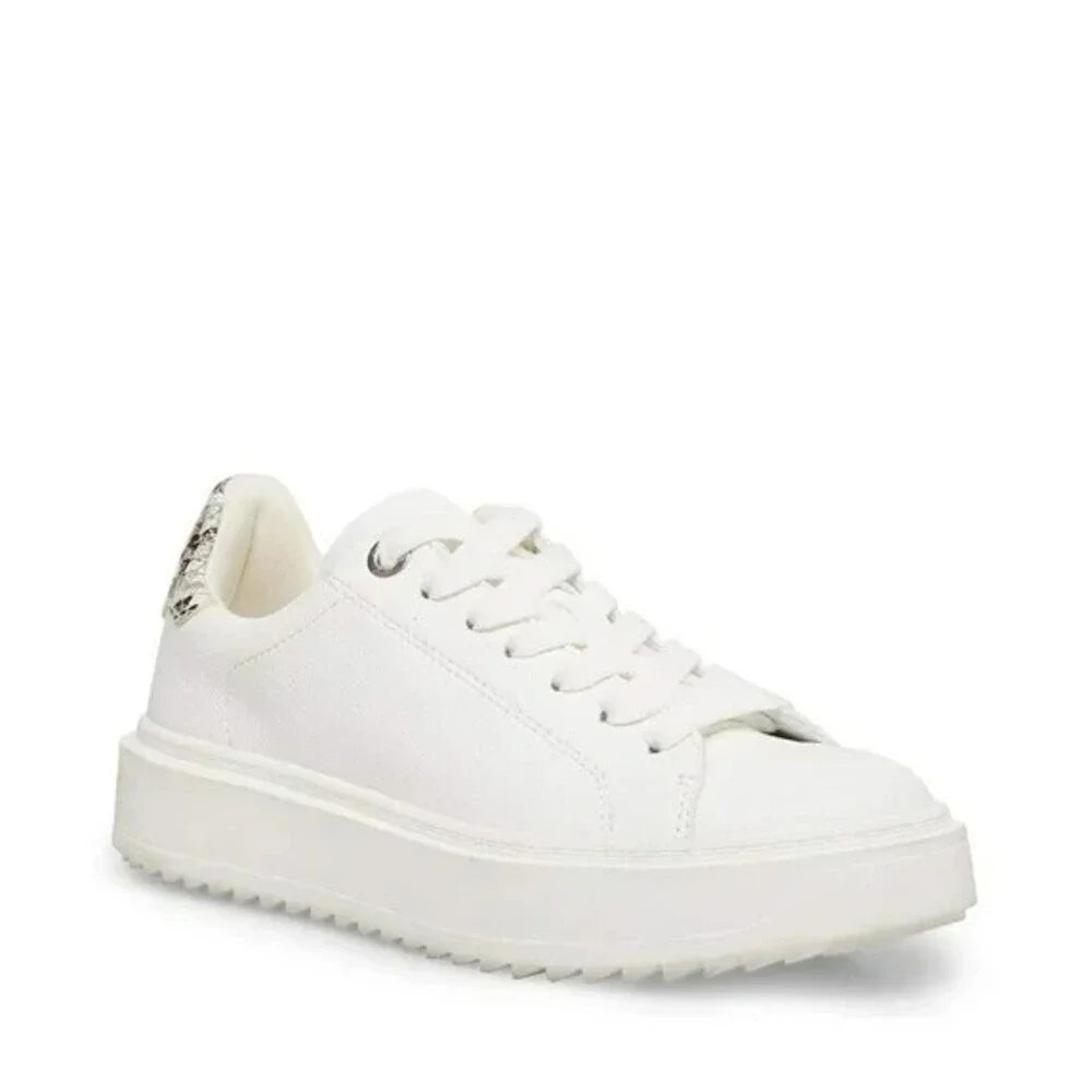 Steve Madden Catcher Sneakers Women's 9.5 White Leather Lifestyle Shoes JOBB675